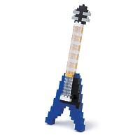 Мини-конструктор Nanoblock (Наноблок) Синяя электрогитара "Стрела" 130 элементов